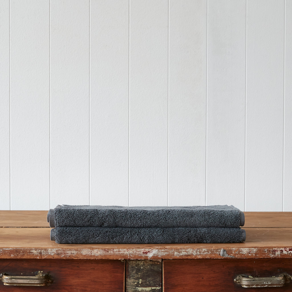 Plush Charcoal Hand Towels
