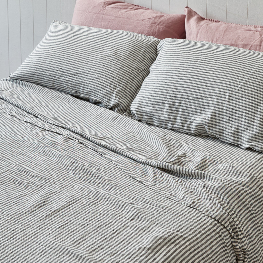 Coal Stripe Flat Sheet