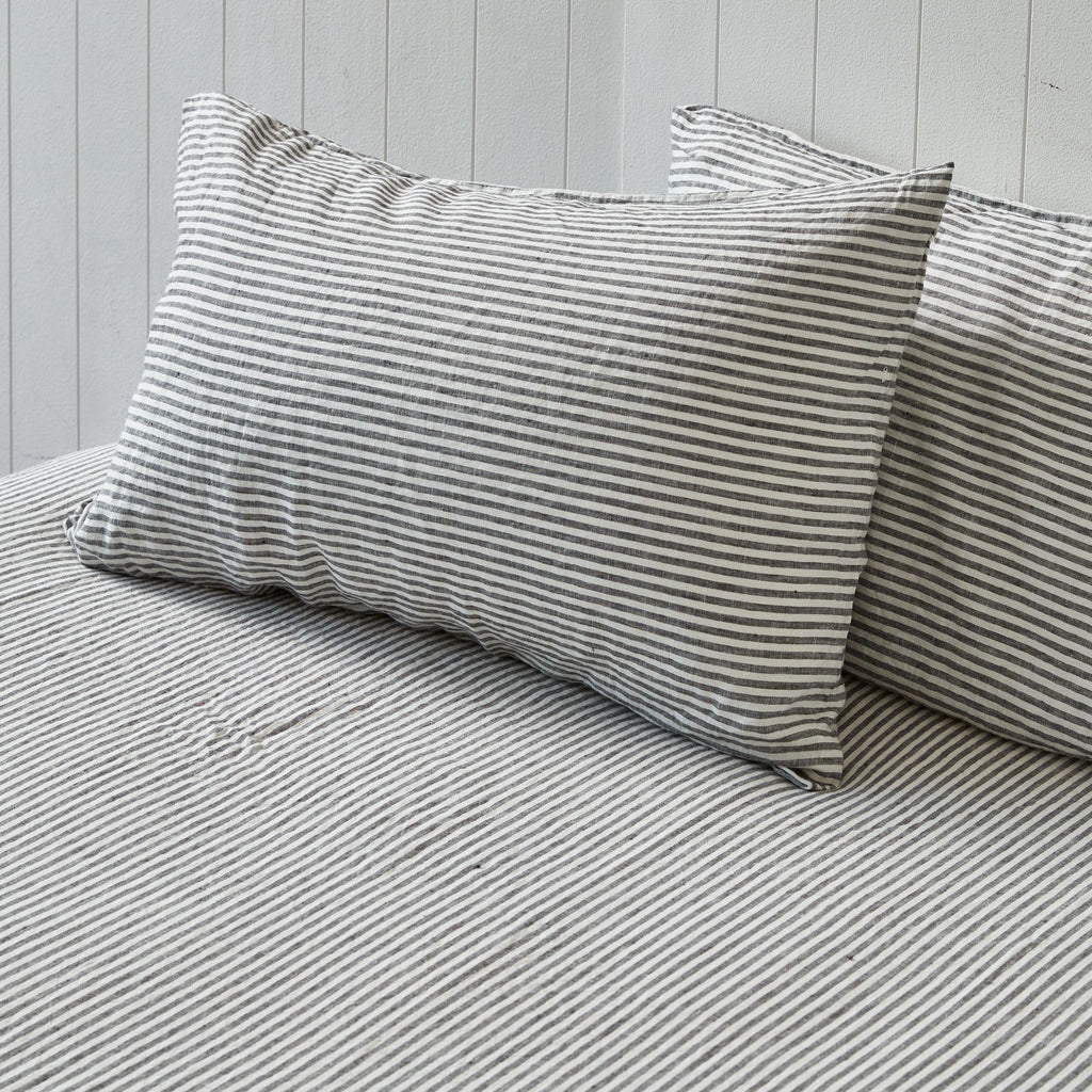 Coal Stripe Pillowcase Pair