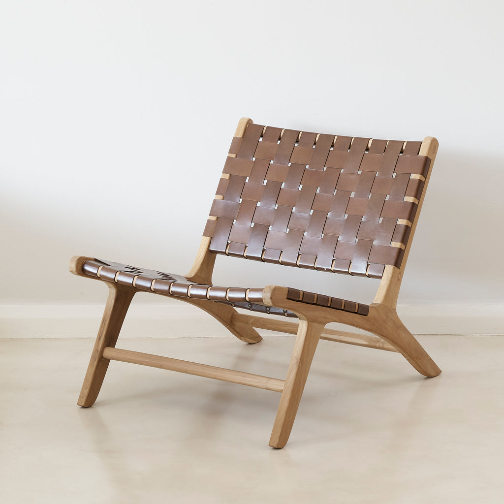 Montauk Dark Brown Leather Occasional Chair