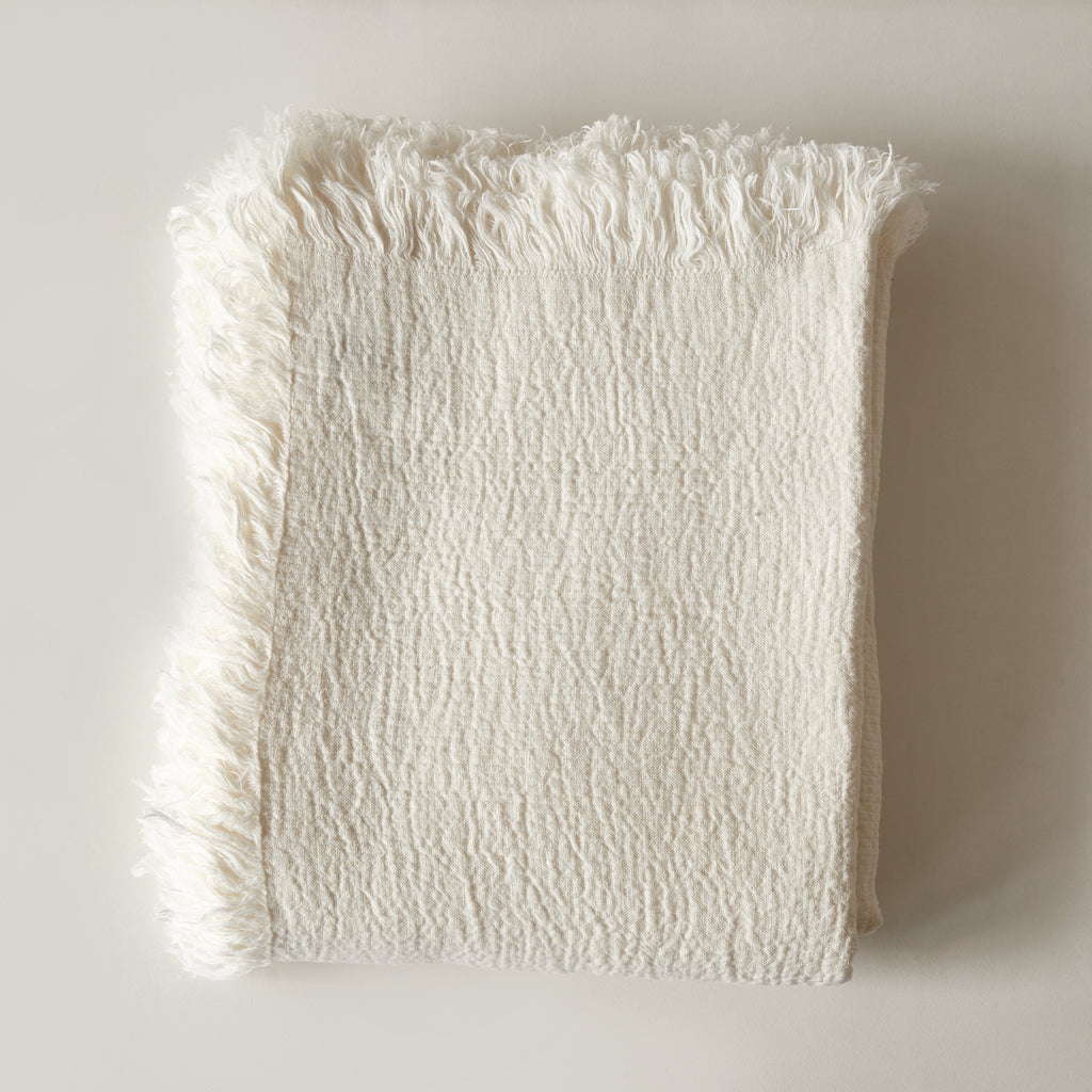 Cream Linen Blanket
