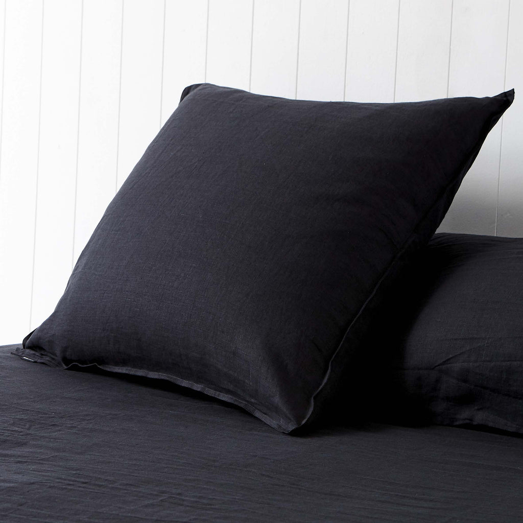 BLACK Euro Pillowcases Pair