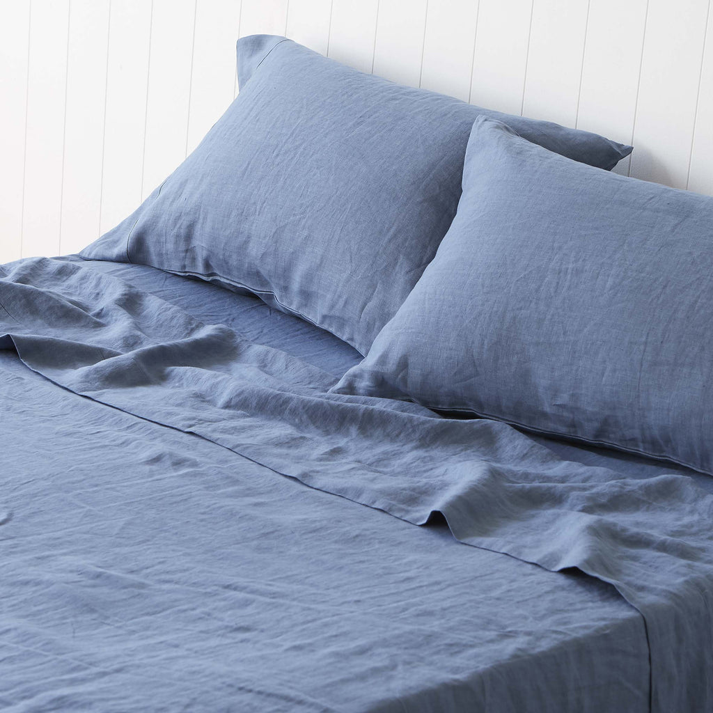 Vintage Denim Blue Flat Sheet