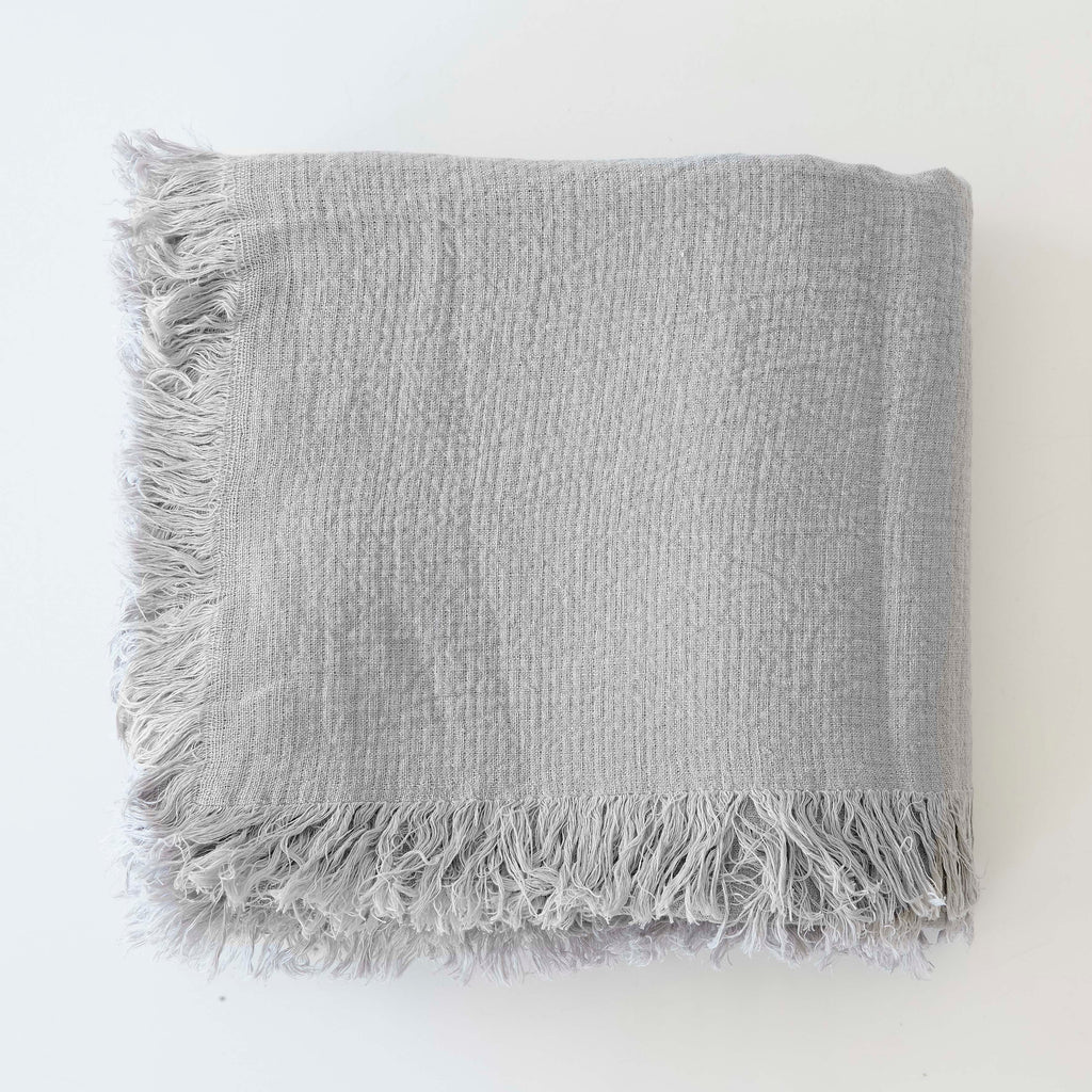 Light Grey Linen Blanket