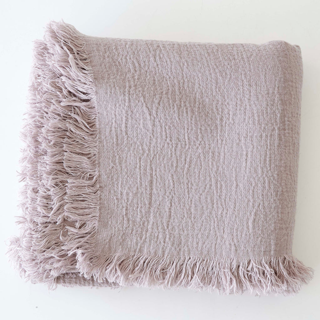 Light Pink Linen Blanket