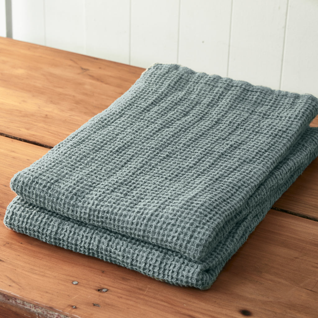 Sage Linen Waffle Towels