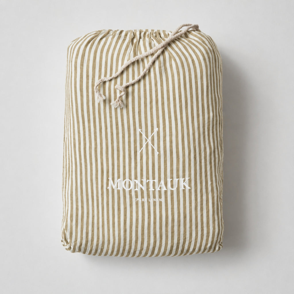 Olive Stripe Quilt Cover
