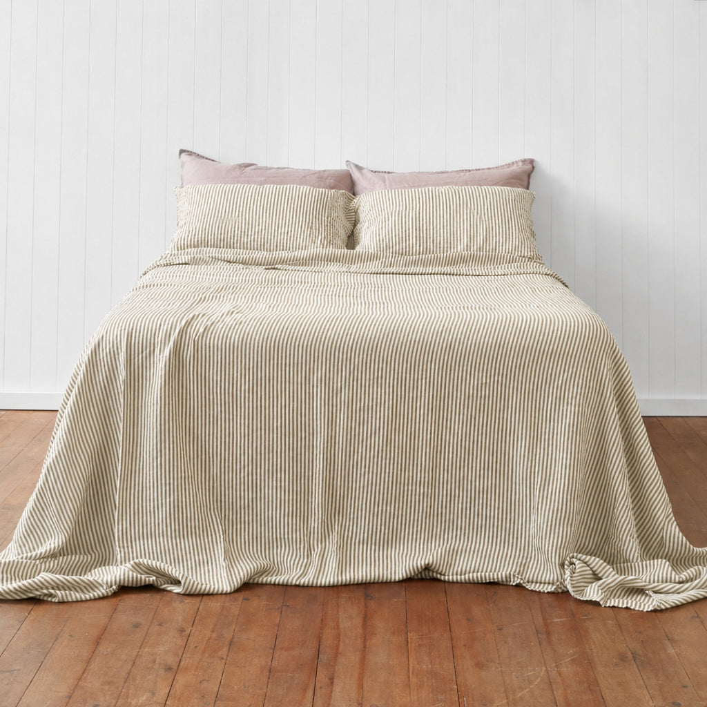 Olive Stripe Sheet Set