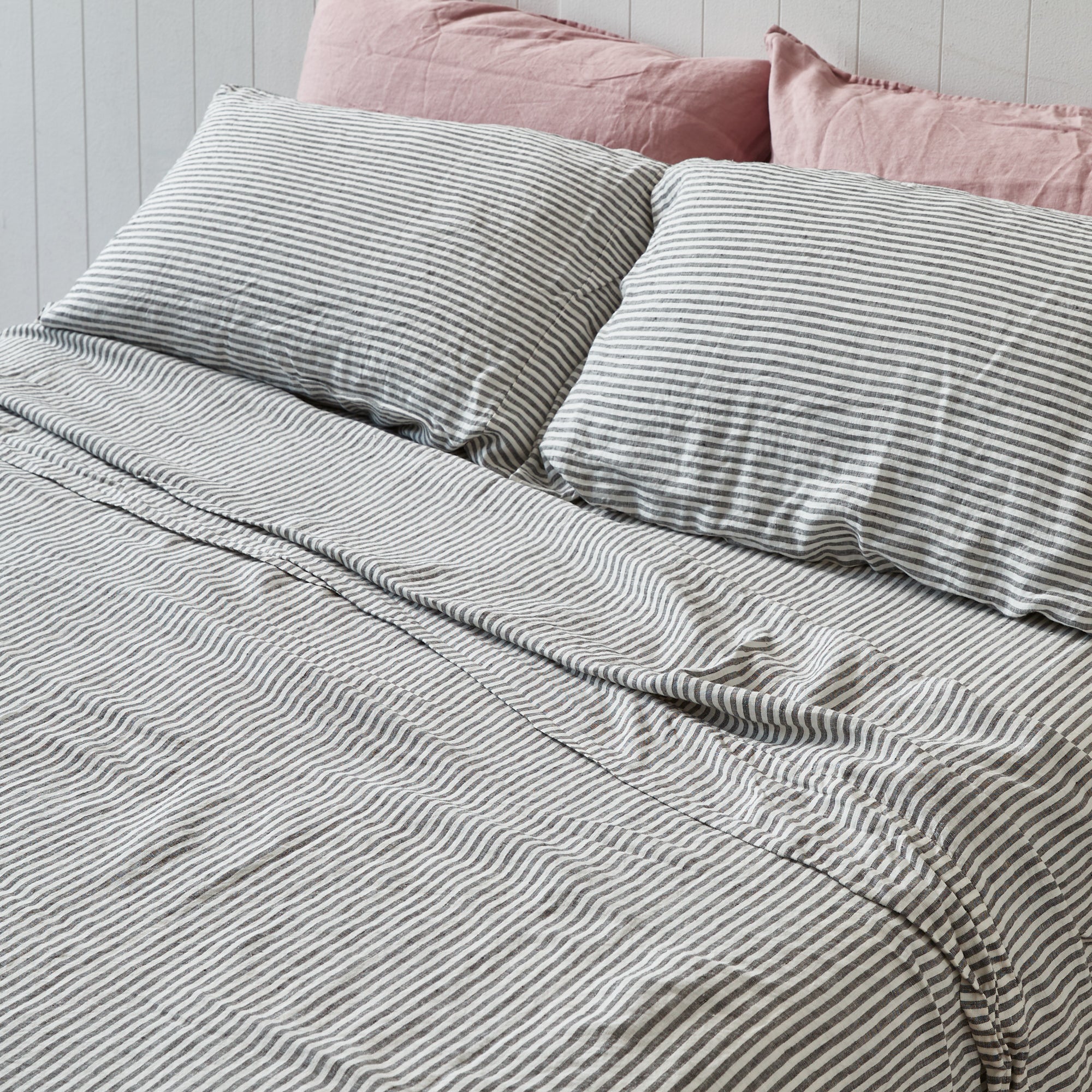 Coal Stripe Sheet Set