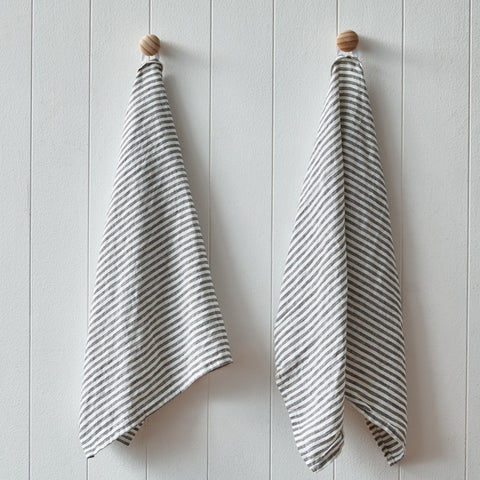 Misty Bay Stripe Tea Towels