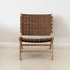 Montauk Dark Brown Leather Occasional Chair