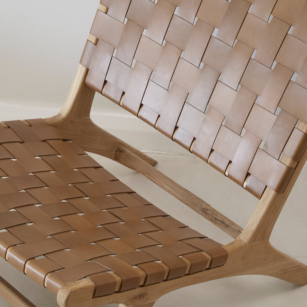 Montauk Tan Leather Occasional Chair