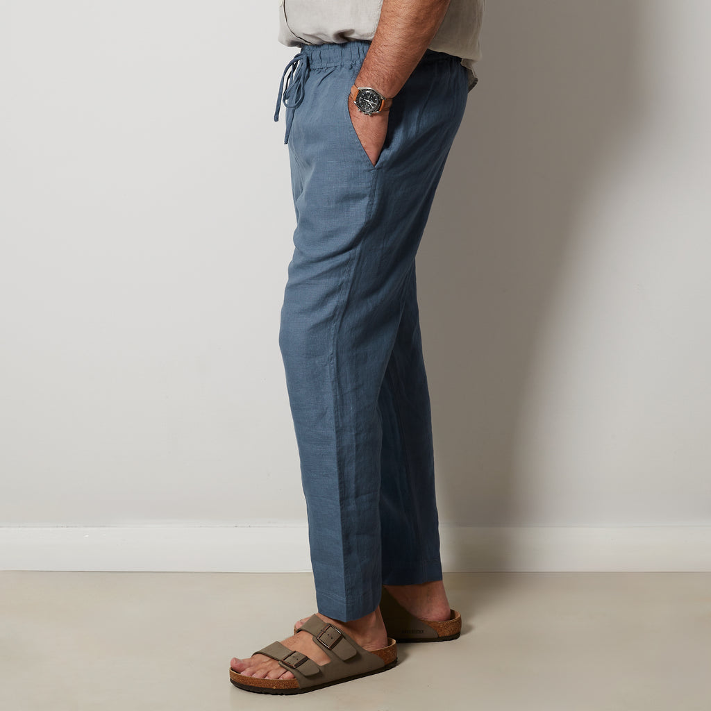 Marine Blue Linen Pants