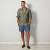 Marine Blue Linen Shorts