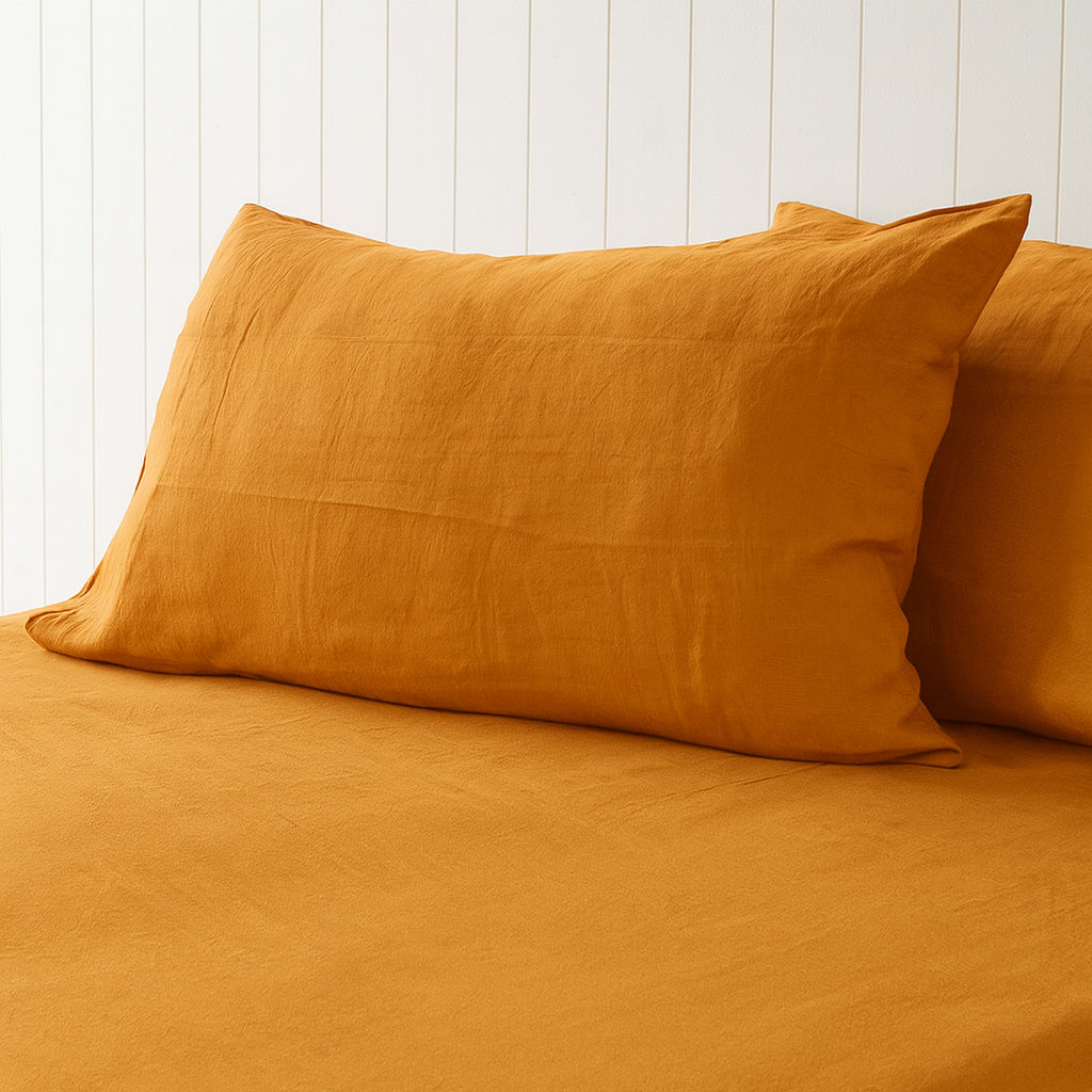 Mustard Pillowcase Pair