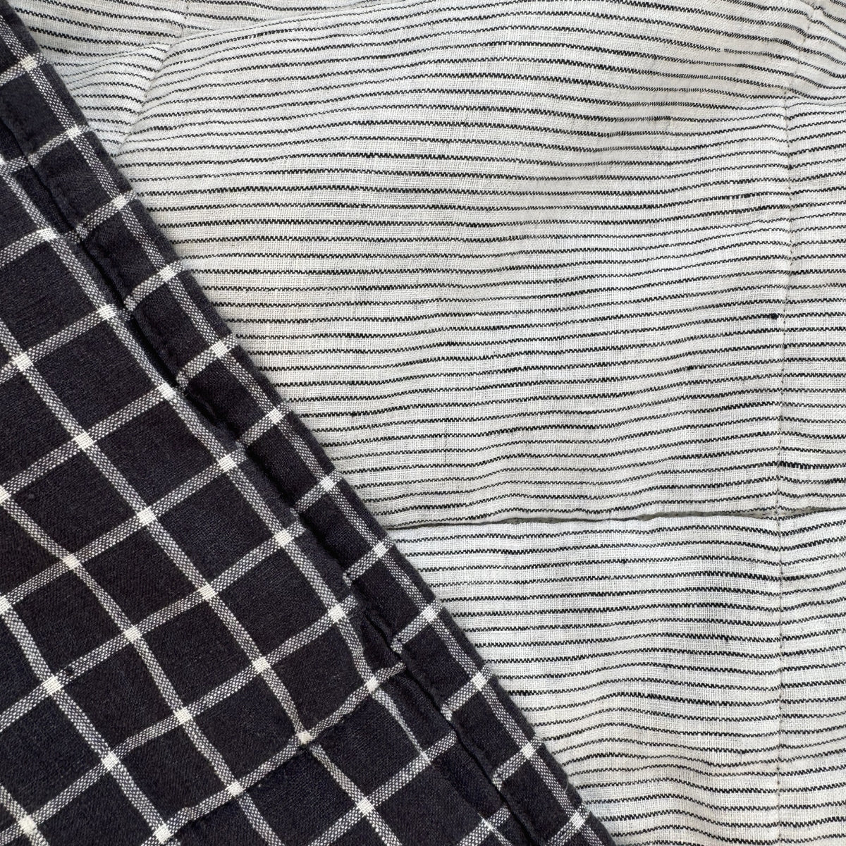 Navy Grid + Pinstripe