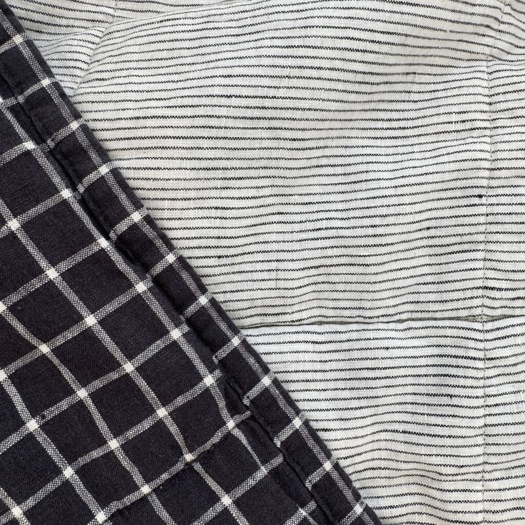 Navy Grid + Pinstripe