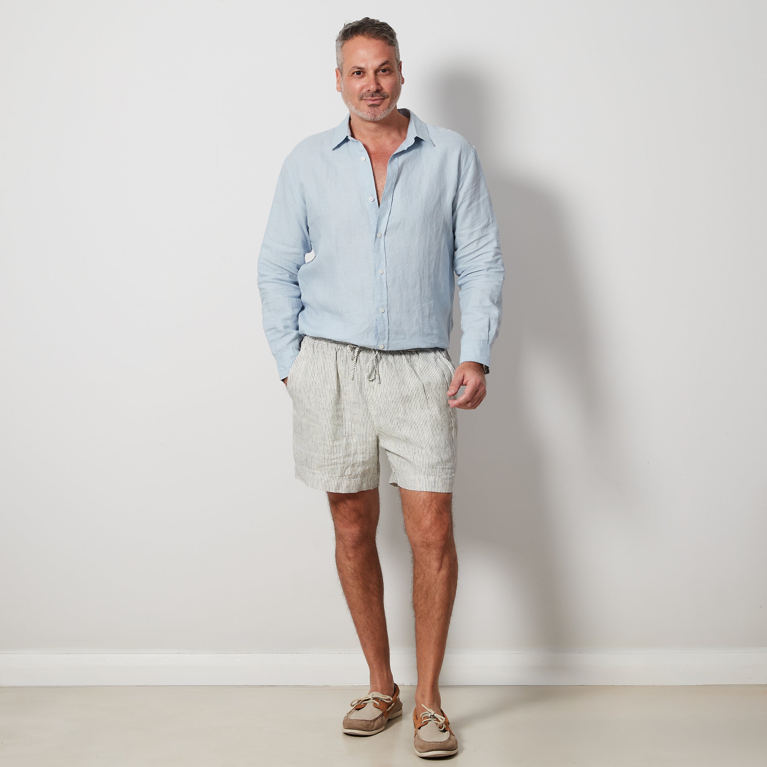 Pinstripe Linen Shorts – Montauk