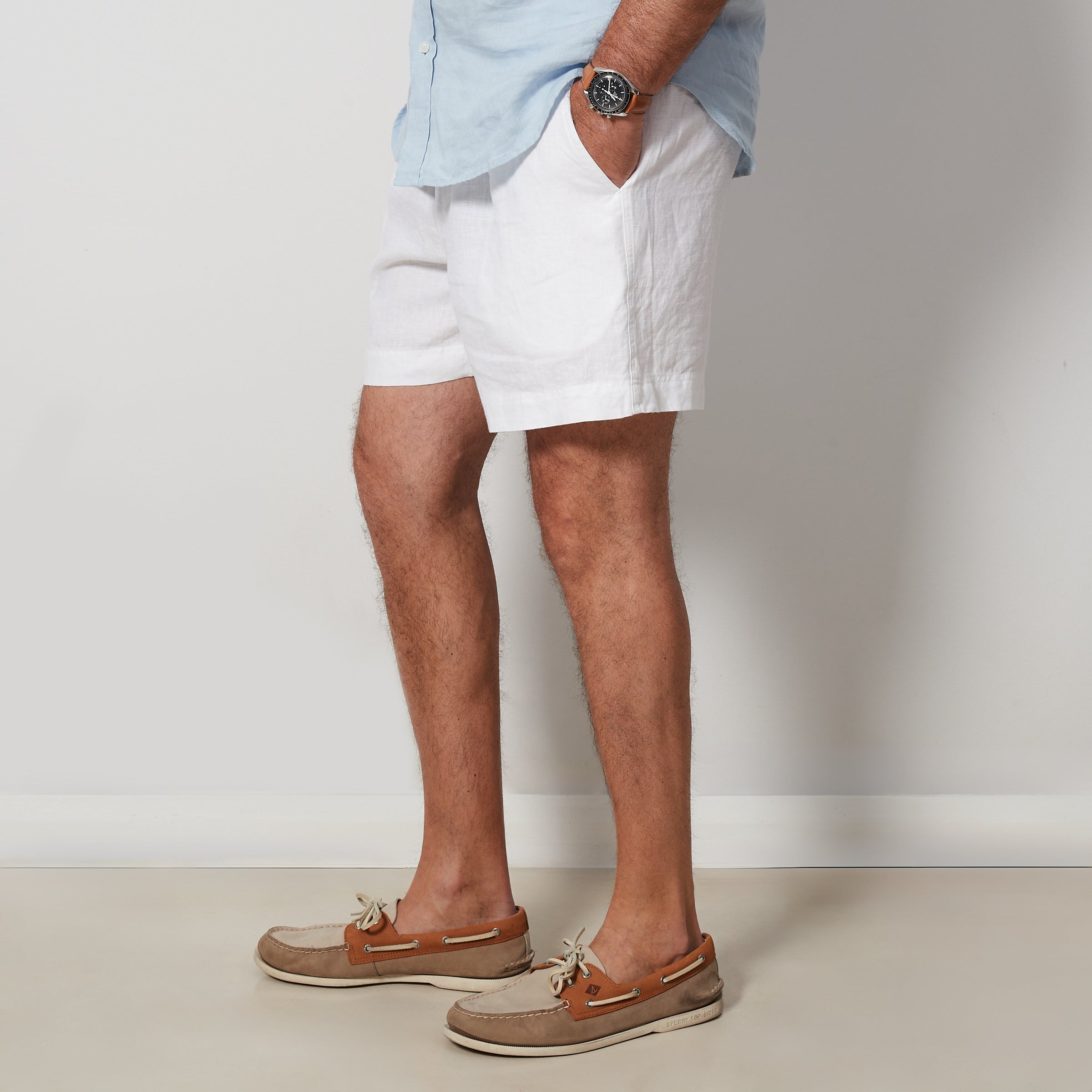 White Linen Shorts