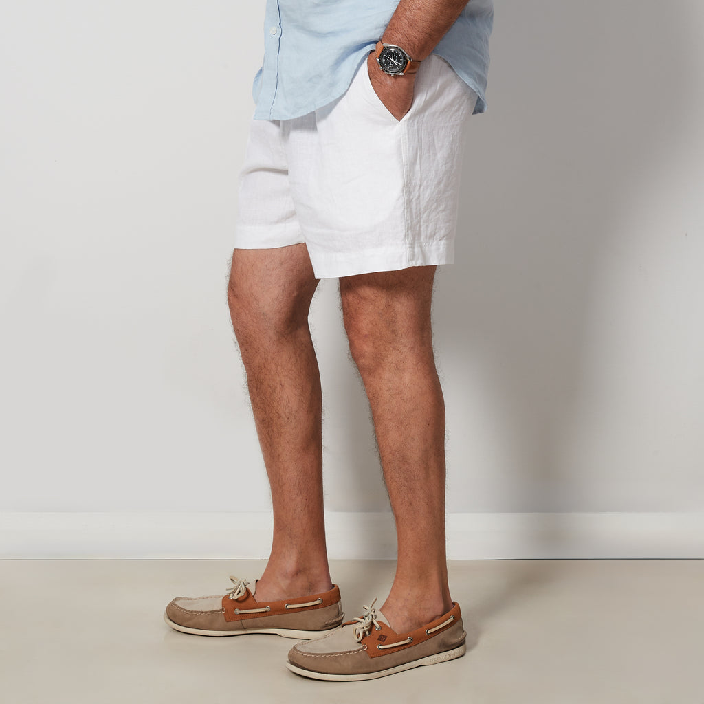 White Linen Shorts