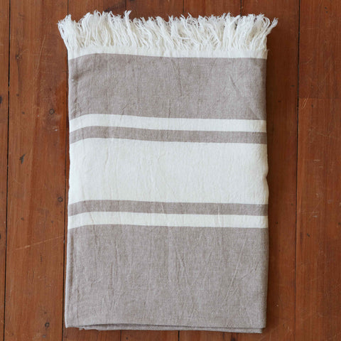 Cream Linen Blanket