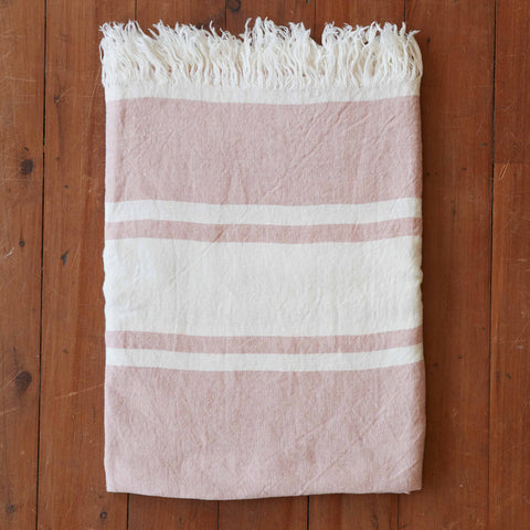 Dusty Rose Linen Blanket